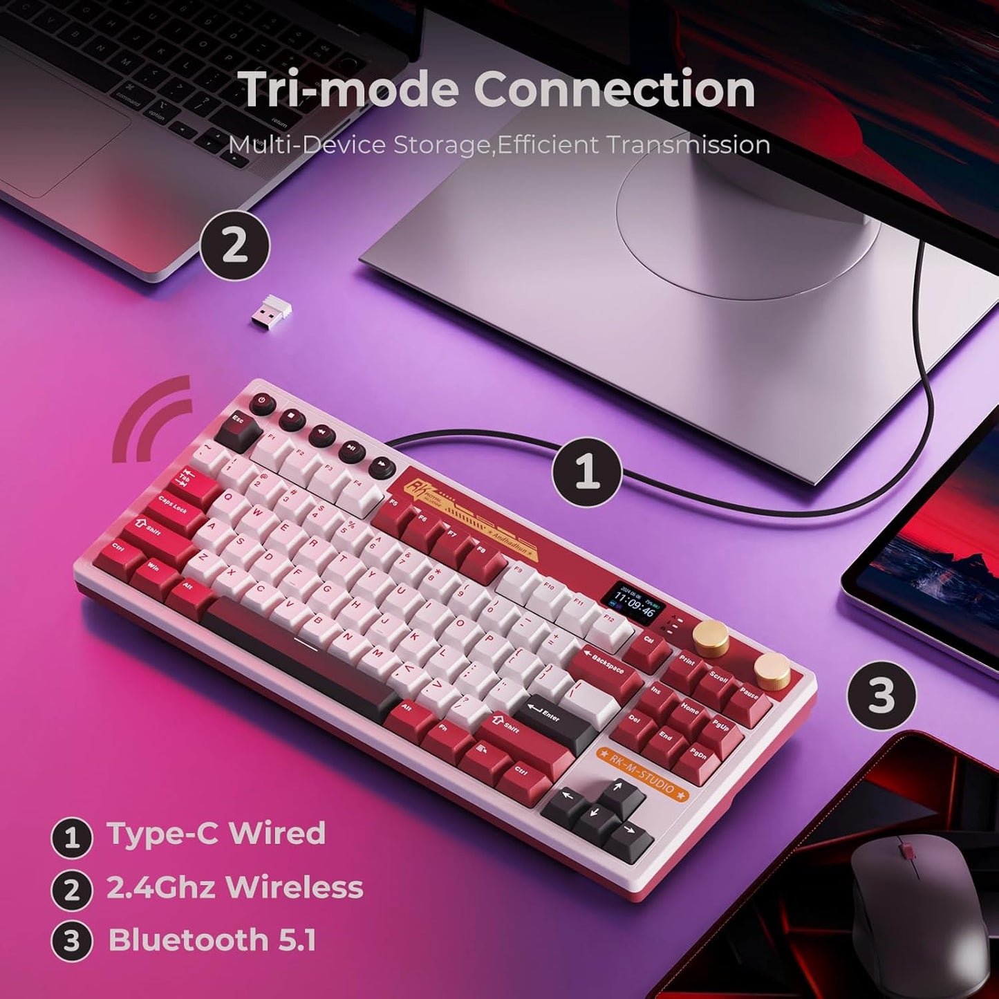 RK ROYAL KLUDGE M87 Mechanical Keyboard Wireless